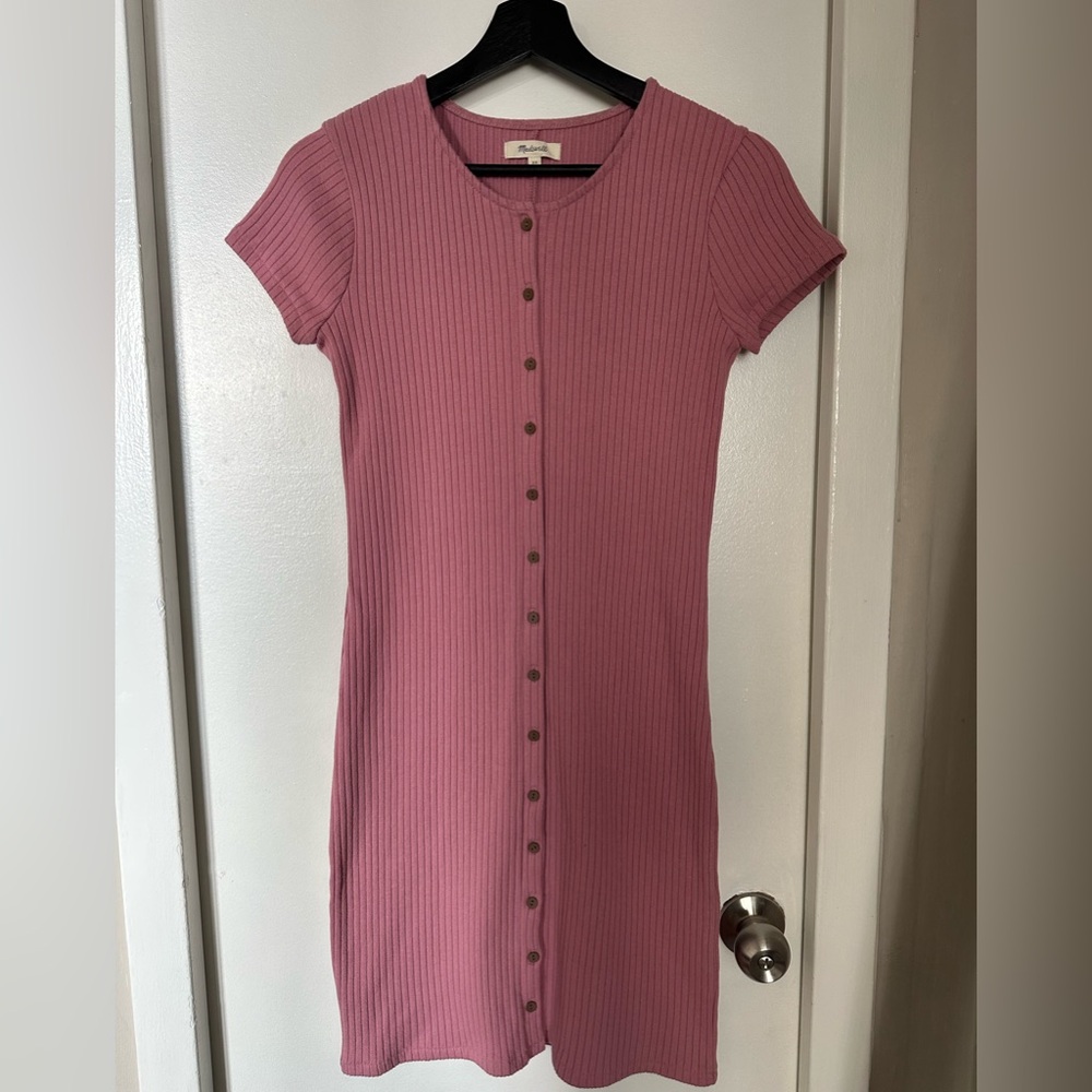 Madewell Ribbed Button-Front Dress